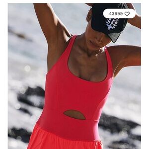 NWOT Women's Free People Hot Pink Righteous Runsie